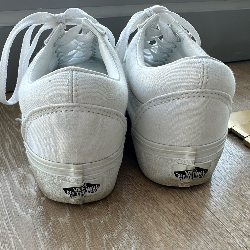 White Platform Vans Old Skool (Women’s 8) - Picture 4 of 6